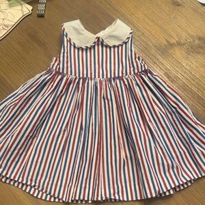 Jacadi Striped Kids Dress in Red, Blue, and White